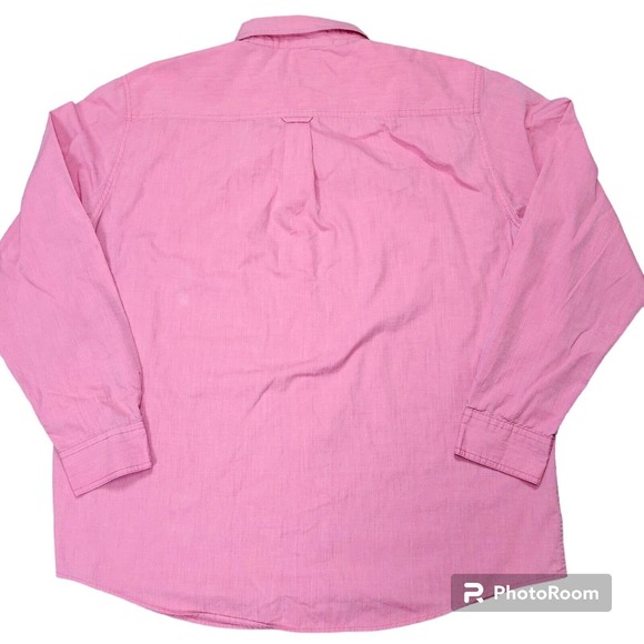 Chaps Easy Care Men's Shirt XL Button Down‎ Pink Long Sleeve Pocket Logo - Picture 5 of 5